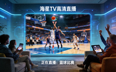 海星TV直播页面示例，展示正在进行的足球比赛直播画面与聊天区